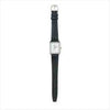 WHITE DIAL BLACK LEATHER WATCH