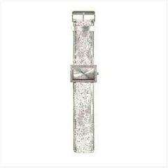 WOMEN'S WHITE SILVER JEWELED WATCH