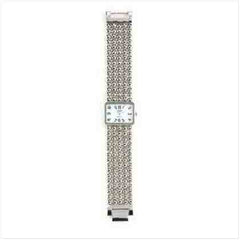 WOMEN'S SILVER SQUARE DIAL BEAD WATCH