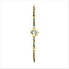 WOMEN'S GOLD COLOR CRYSTAL LINKS WATCH