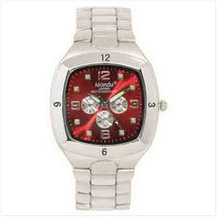MEN'S ORANGE DIAL SILVER WATCH